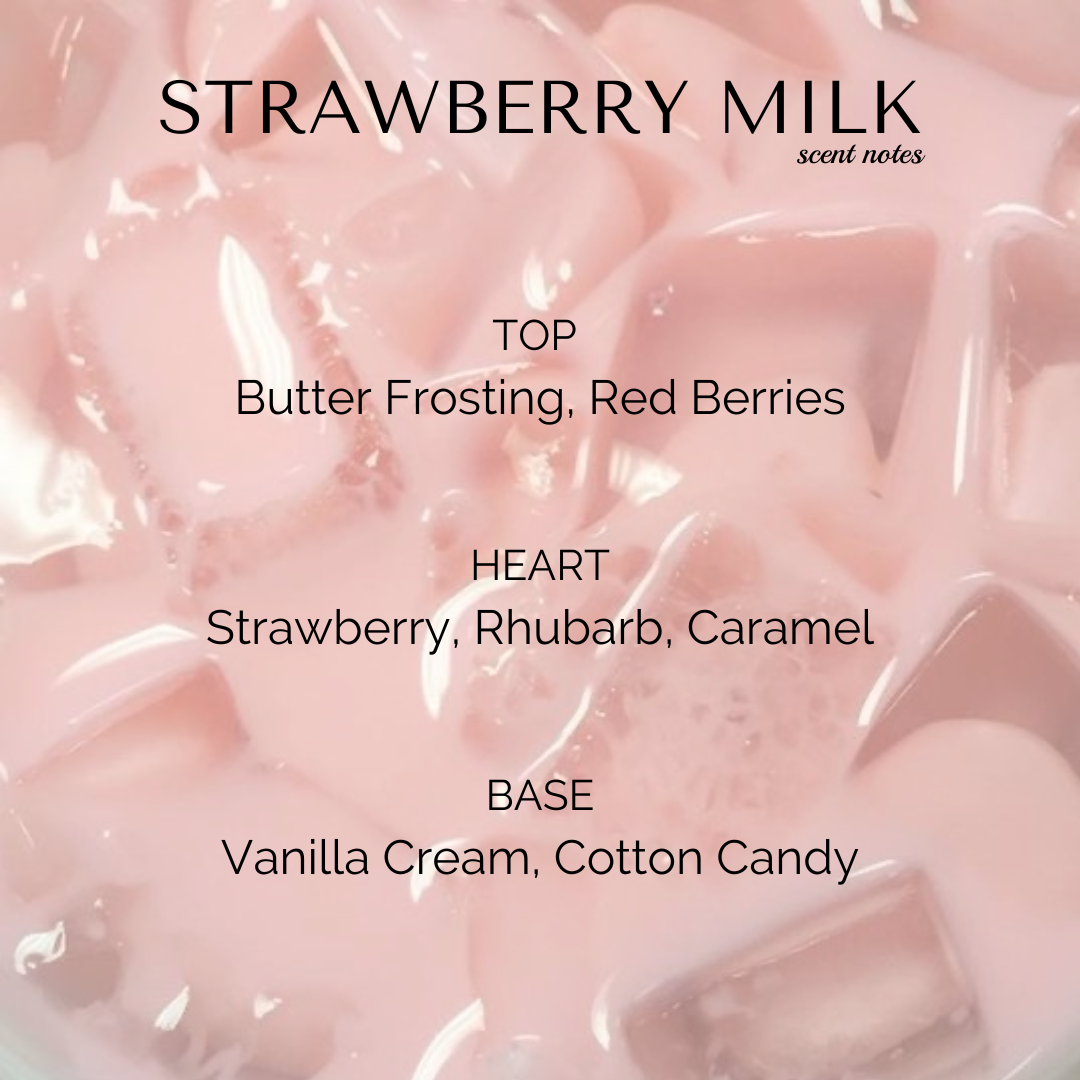 Strawberry Milk Luxury Candle in Strawberries + Vanilla Cream
